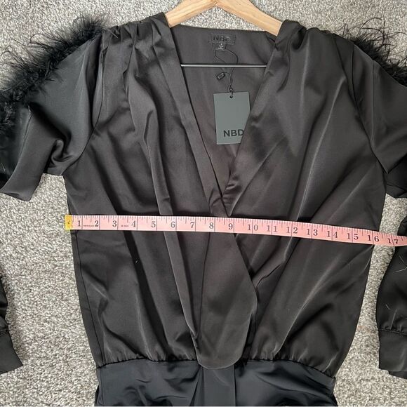 REVOLVE, NBD RAJAH BLACK FEATHER BODYSUIT - Picture 8 of 8